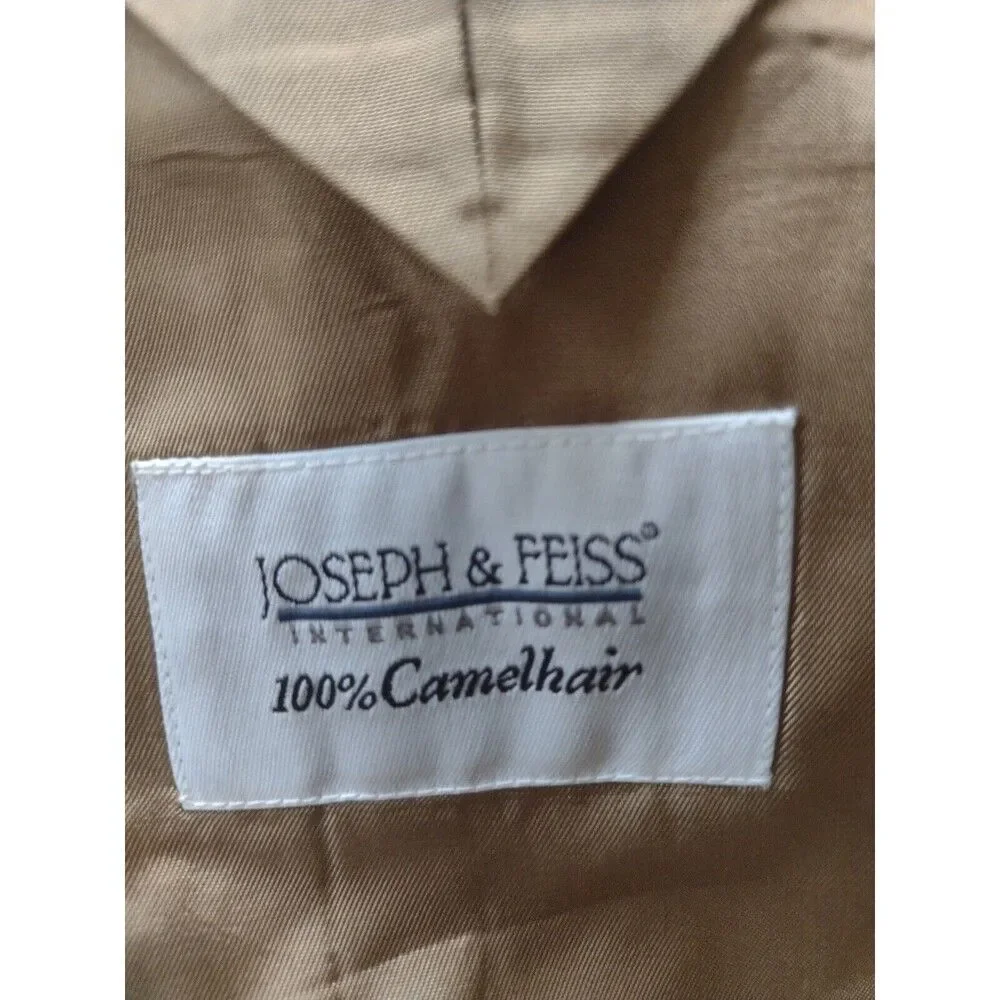Joseph & Feiss 100% Camel Hair Blazer Sport Coat Jacket Soft Size 39R Career